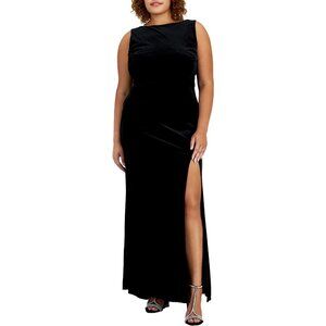 B. Darlin Womens Plus Embellished Velvet Evening Dress Black 14W MSRP $119